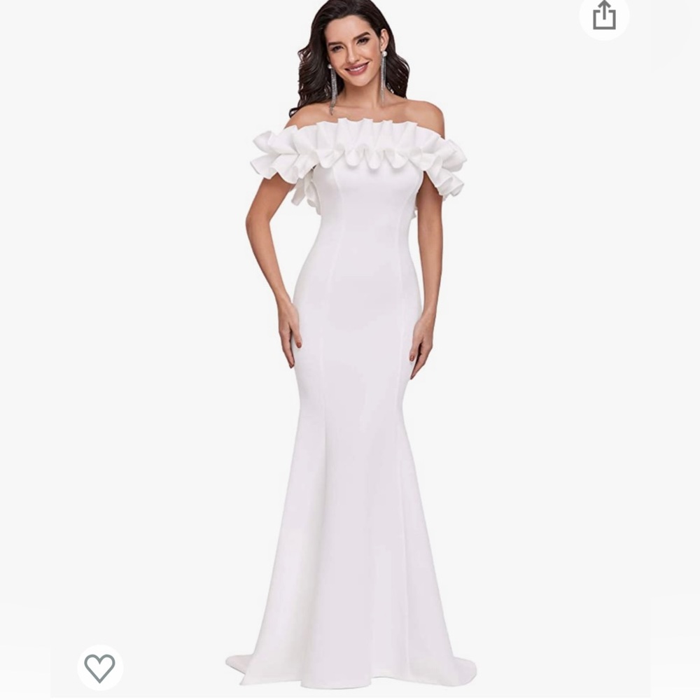 Ever-Pretty Womens Off Shoulder Ruffle Sleeve Bodycon Formal Party Dress
